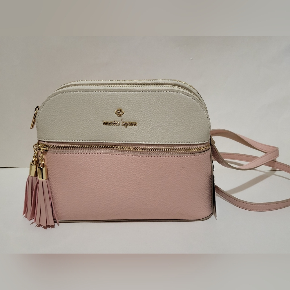 Pink and White Women's Bag